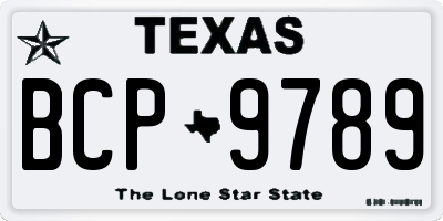 TX license plate BCP9789