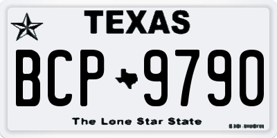 TX license plate BCP9790