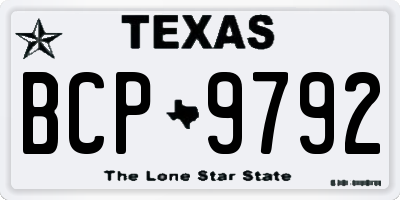 TX license plate BCP9792