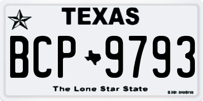 TX license plate BCP9793