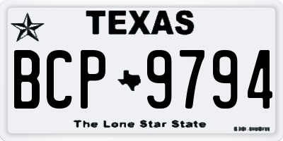 TX license plate BCP9794