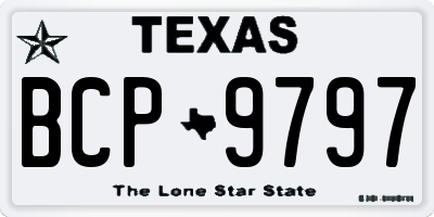 TX license plate BCP9797