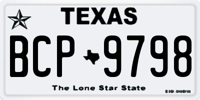 TX license plate BCP9798