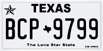 TX license plate BCP9799
