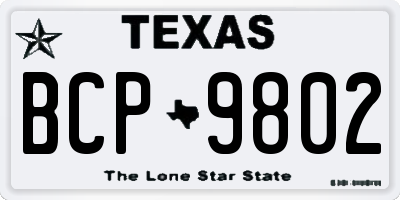 TX license plate BCP9802