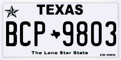 TX license plate BCP9803