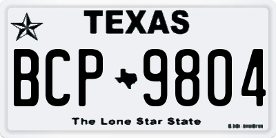 TX license plate BCP9804