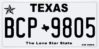 TX license plate BCP9805