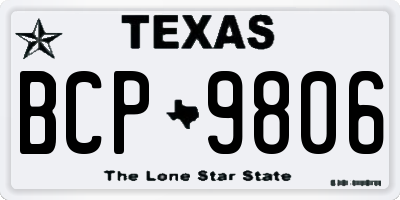 TX license plate BCP9806