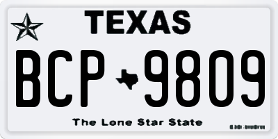 TX license plate BCP9809