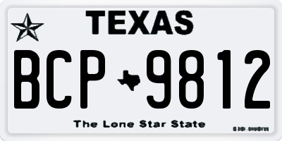 TX license plate BCP9812