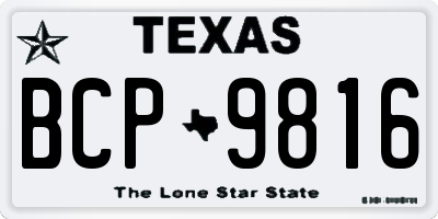 TX license plate BCP9816