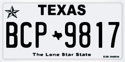 TX license plate BCP9817