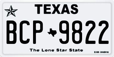 TX license plate BCP9822