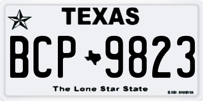 TX license plate BCP9823