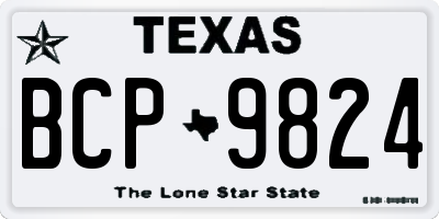 TX license plate BCP9824