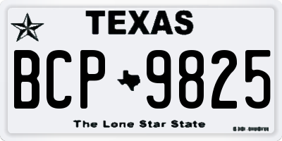 TX license plate BCP9825