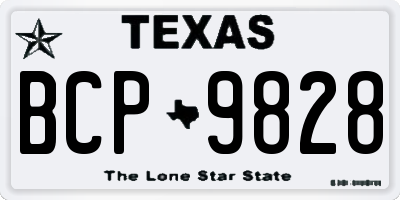 TX license plate BCP9828
