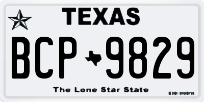 TX license plate BCP9829