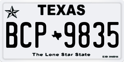 TX license plate BCP9835