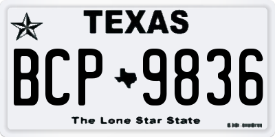 TX license plate BCP9836