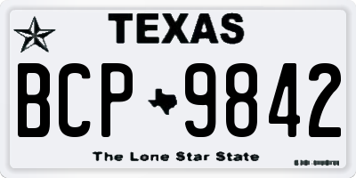 TX license plate BCP9842