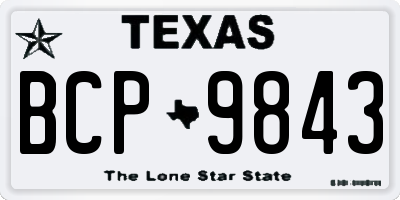 TX license plate BCP9843