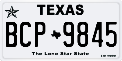 TX license plate BCP9845