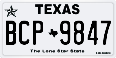 TX license plate BCP9847