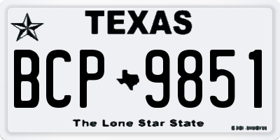 TX license plate BCP9851