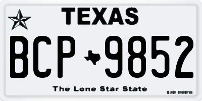 TX license plate BCP9852