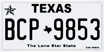 TX license plate BCP9853
