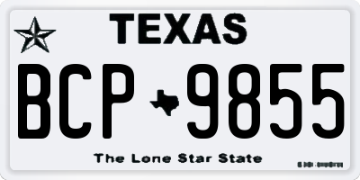 TX license plate BCP9855