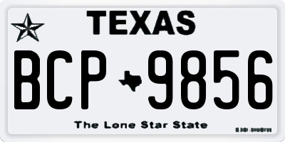 TX license plate BCP9856