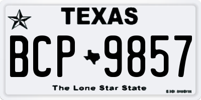 TX license plate BCP9857