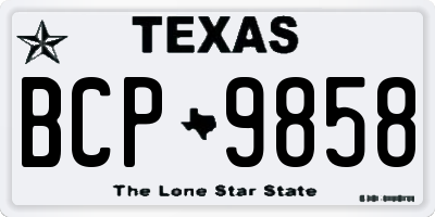 TX license plate BCP9858