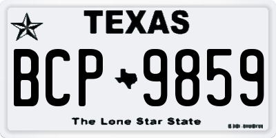 TX license plate BCP9859