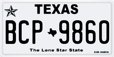 TX license plate BCP9860