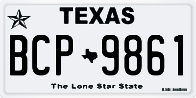 TX license plate BCP9861