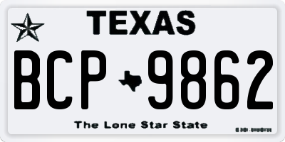 TX license plate BCP9862