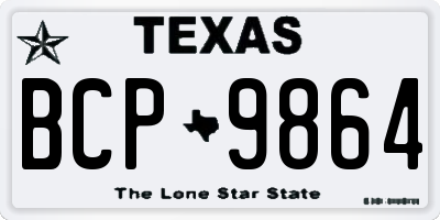 TX license plate BCP9864