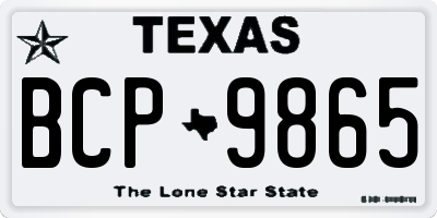 TX license plate BCP9865