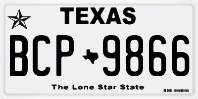TX license plate BCP9866