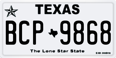 TX license plate BCP9868