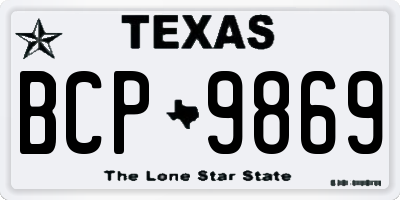 TX license plate BCP9869