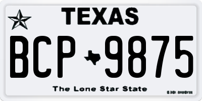 TX license plate BCP9875