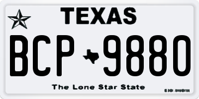 TX license plate BCP9880