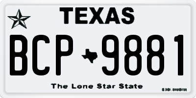 TX license plate BCP9881