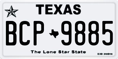 TX license plate BCP9885