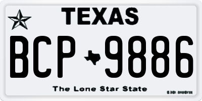 TX license plate BCP9886